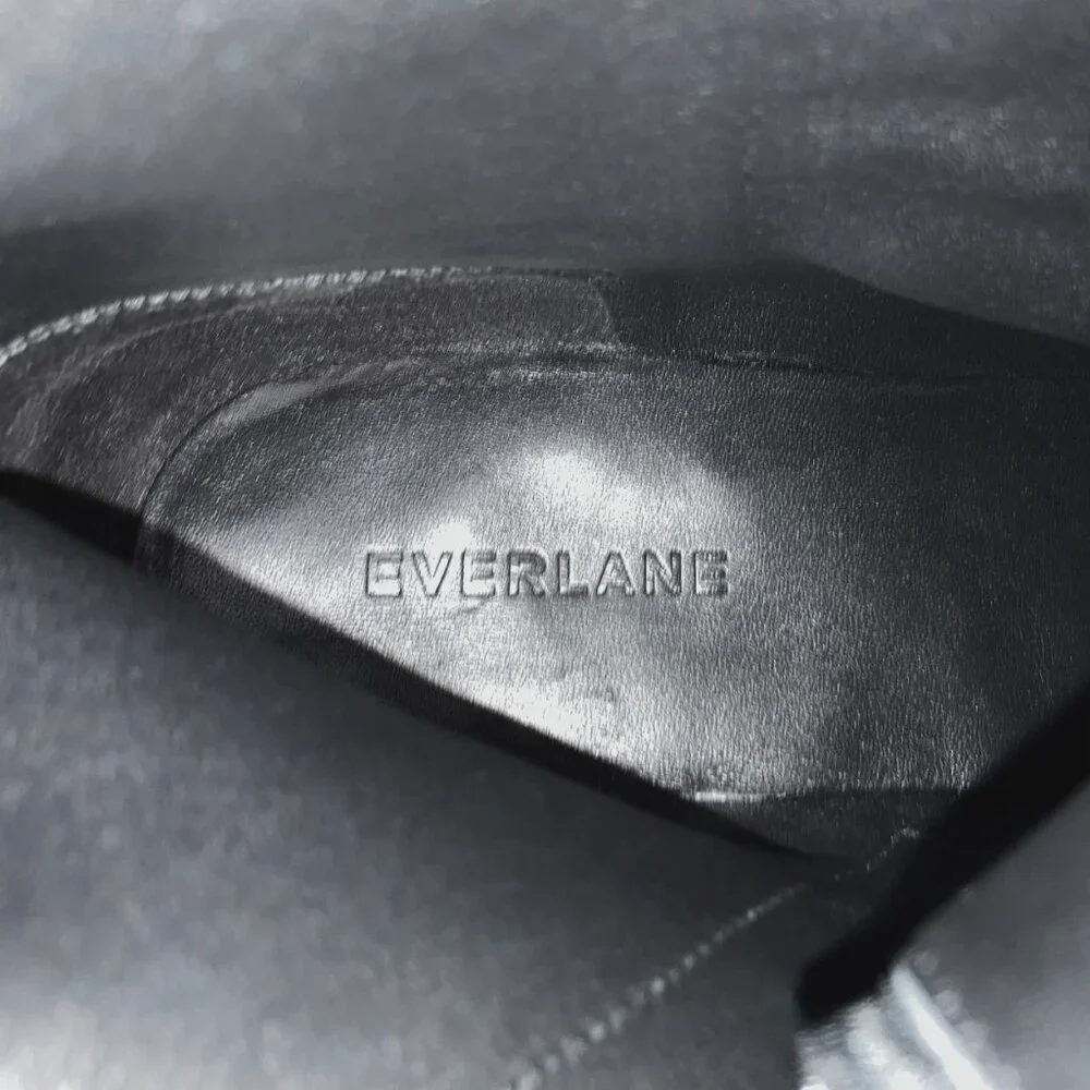 NEW EVERLANE The City Boot Leather Side Zip Block Square Toe Ankle Size 11 Black - Picture 16 of 16